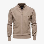 Appenzell Grobstrickjacke mit Zopfmuster und Stehkragen