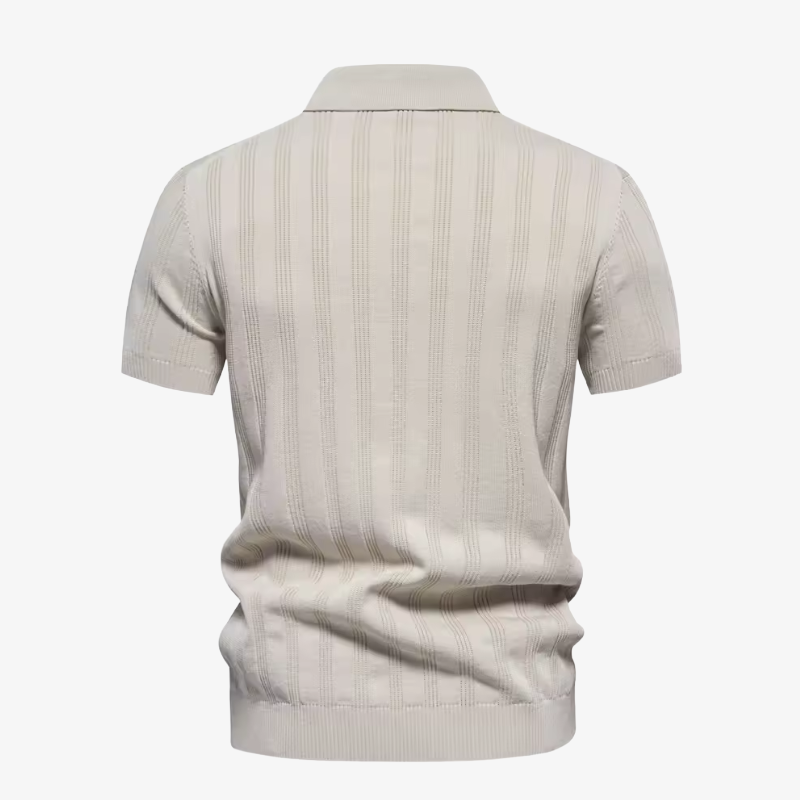 Graz Retro Strickpolo mit vertikaler Streifenstruktur